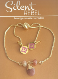 Armband edelsteen mauve