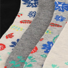Ladies sneaker socks red flower
