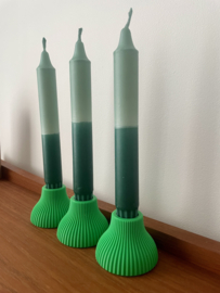 Dippy kaars lichtblauw/groen