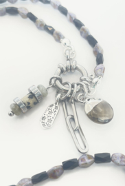 Ketting zilver grey/black