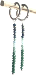 Oorbellen zilver long ocean