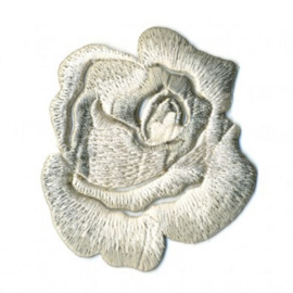 Strijkapplicatie roos XL zilver