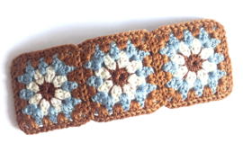 Haarclip gehaakt blue/brown