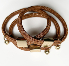 Haar-elastiekje + armband brown glitter