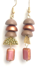 Oorbellen goud brown/brons