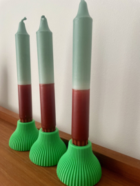Dippy kaars lichtblauw/rood
