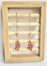 Oorbellen gold pinkprint
