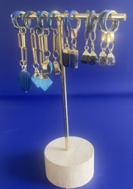 Oorbellen creool gold bleu