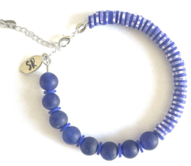 Armband zilver blue