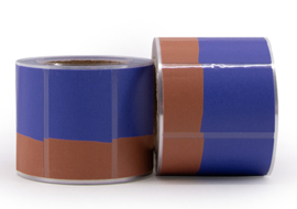 Sticker dip dye blue/walnut (per 8 stuks)