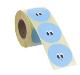 Sticker smile blue (per 8 stuks)