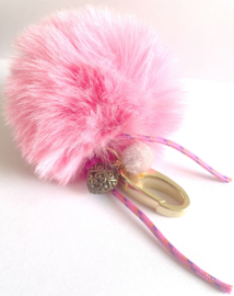Sleutelhanger pompom pink