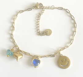 Armband gold smiley