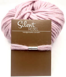 Armband alpaca zilver pink