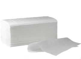 HANDDOEKJES Z-VOUW CELLULOSE 2 LAAGS WIT - 3200 VELLEN