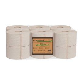 Eurocel Mini jumbo toiletpapier - 2 laags - 12 rollen a 130 meter