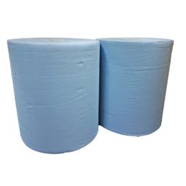 Industrierol verlijmd mixed cellulose blauw 2 lgs 37 cm (prijs per 2 rollen)