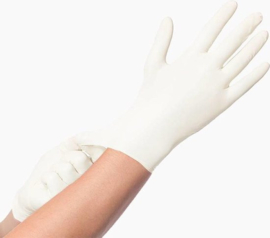 Latex handschoenen poedervrij - wit - 100 stuks per doos