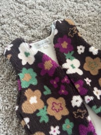 Gilet teddy bloemen bruin