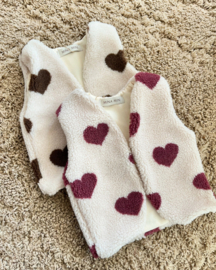 Gilet teddy heart red