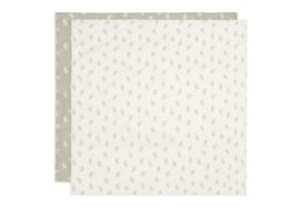 Hydrofiel Multidoek Twig olive green 115x115cm - 2 Stuks