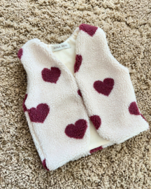 Gilet teddy heart red