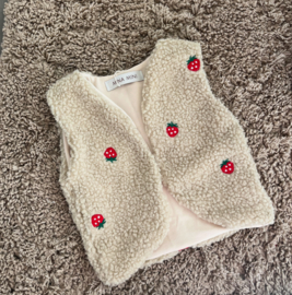 Gilet teddy aardbei