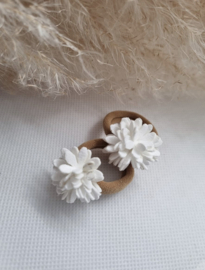 Haarelastiekjes flower white