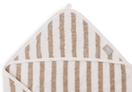 Badcape 75x75cm Stripe Terry - Olive Green - GOTS