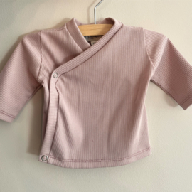 Wrap shirt rib roze