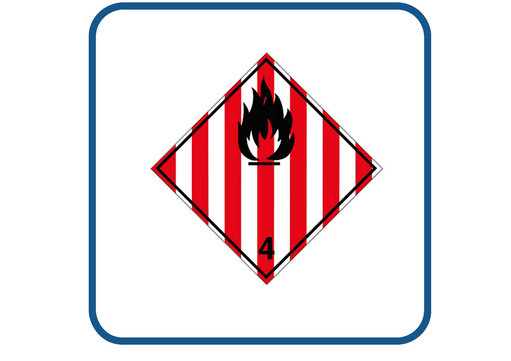 Ontvlambare vaste stoffen sticker