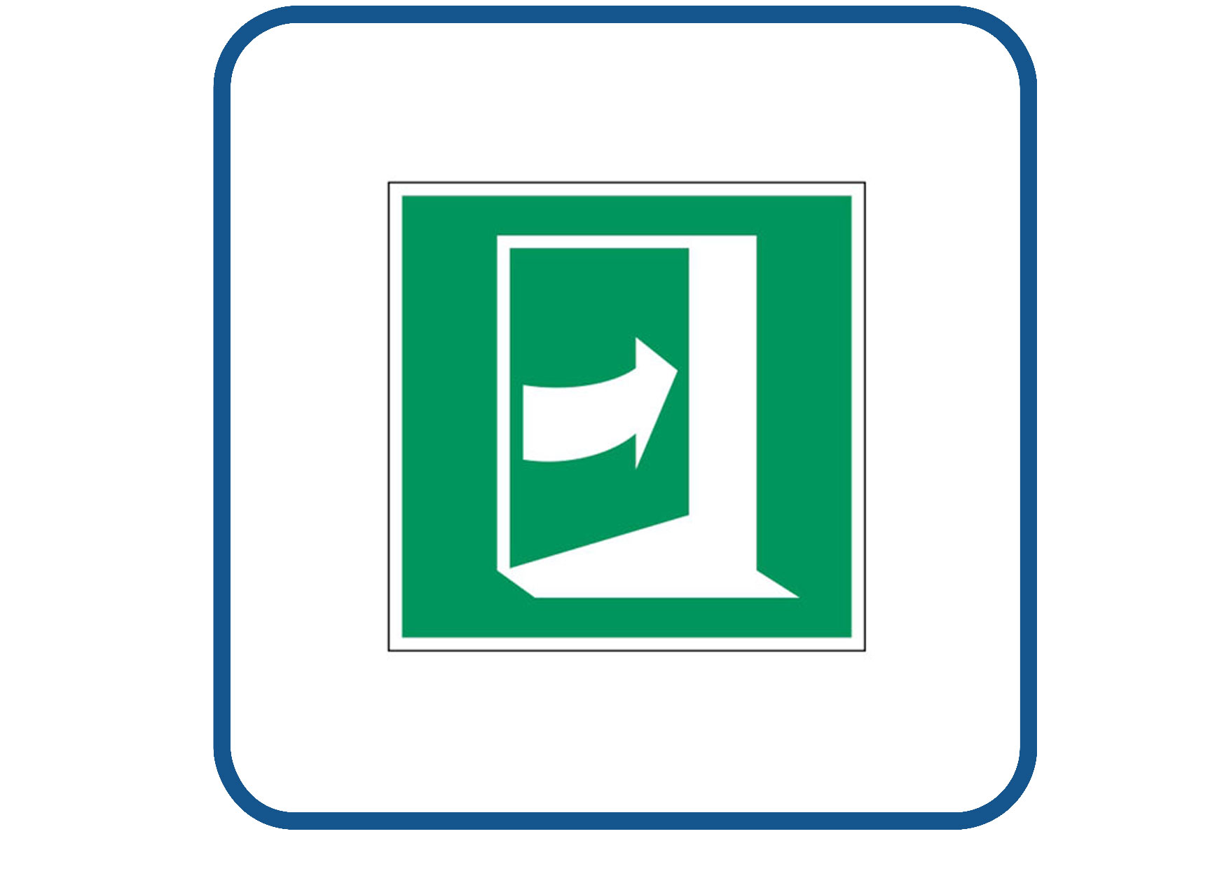 Draairichting nooddeur naar rechts sticker