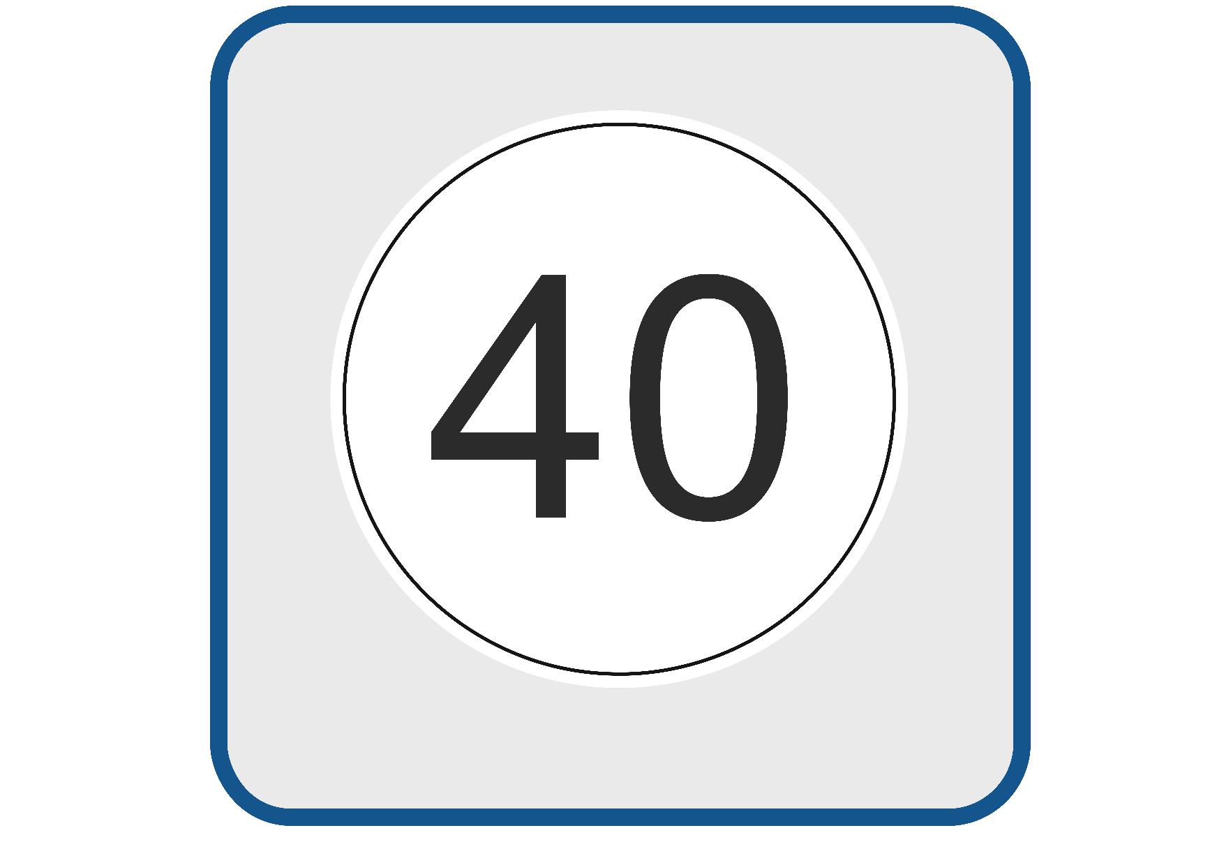 40 KM snelheidssticker