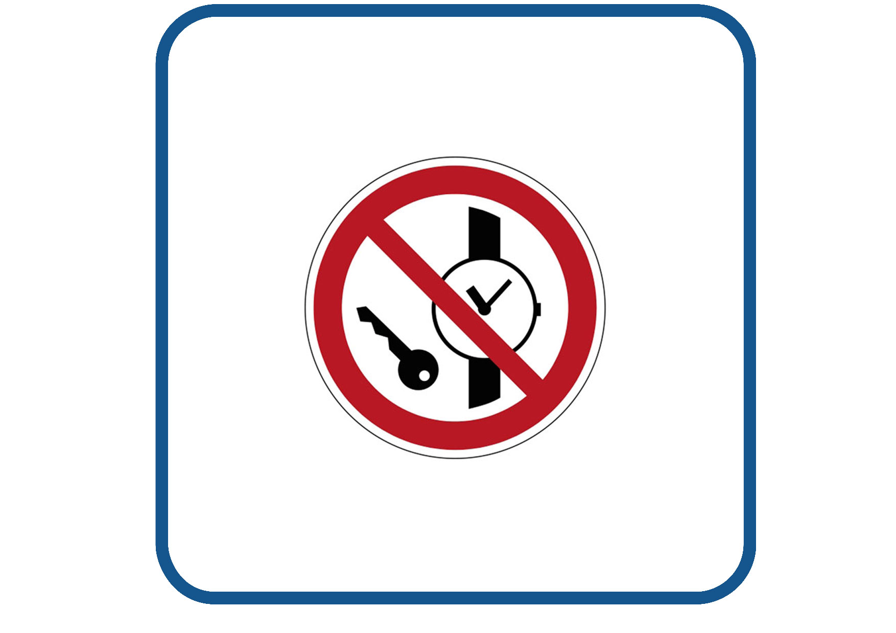 Metalen voorwerpen verboden sticker
