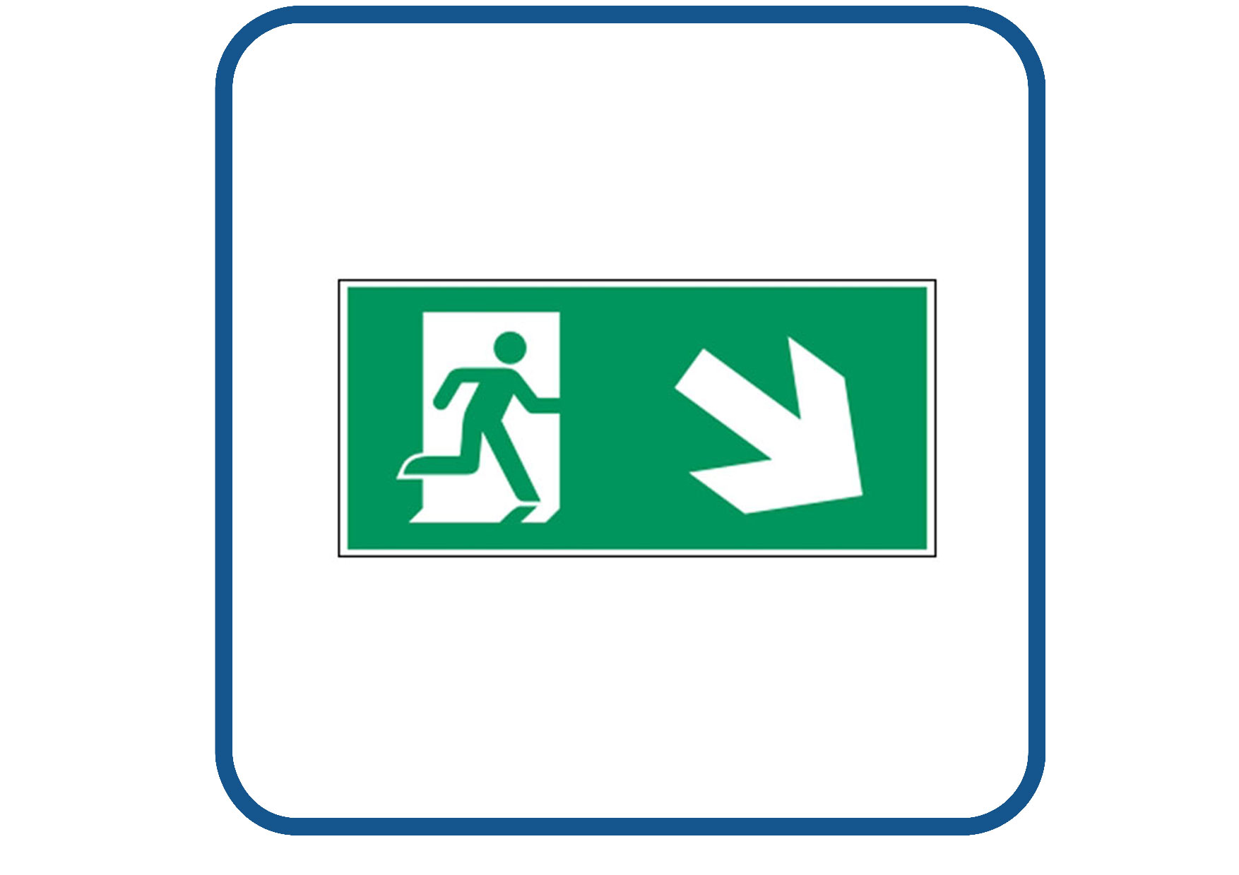Vluchtweg schuin rechts naar beneden sticker
