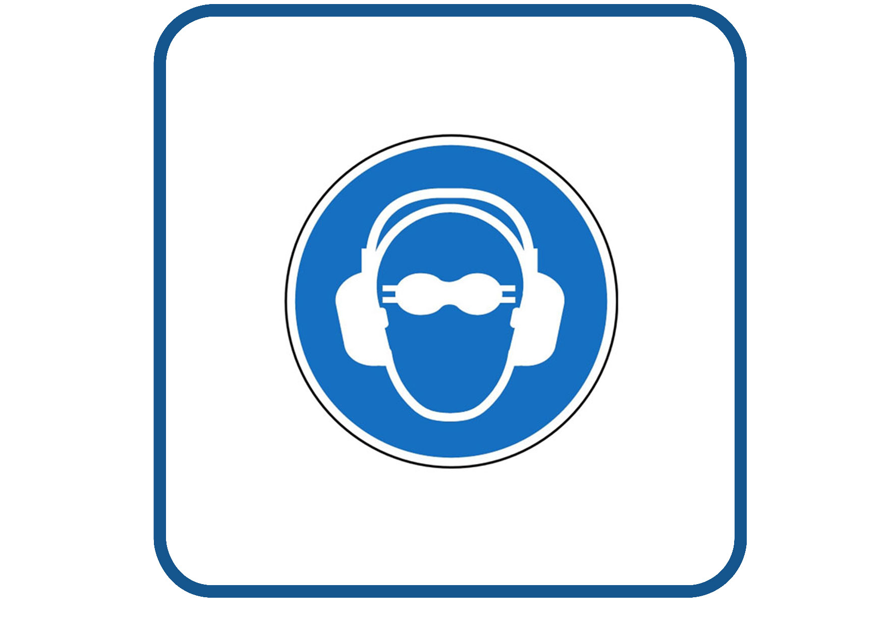 Bril en gehoorbescherming sticker