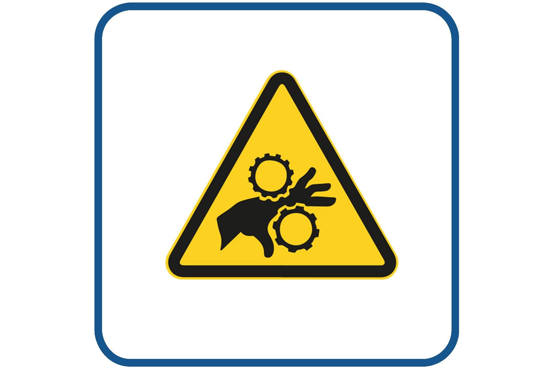 Knel gevaar hand sticker