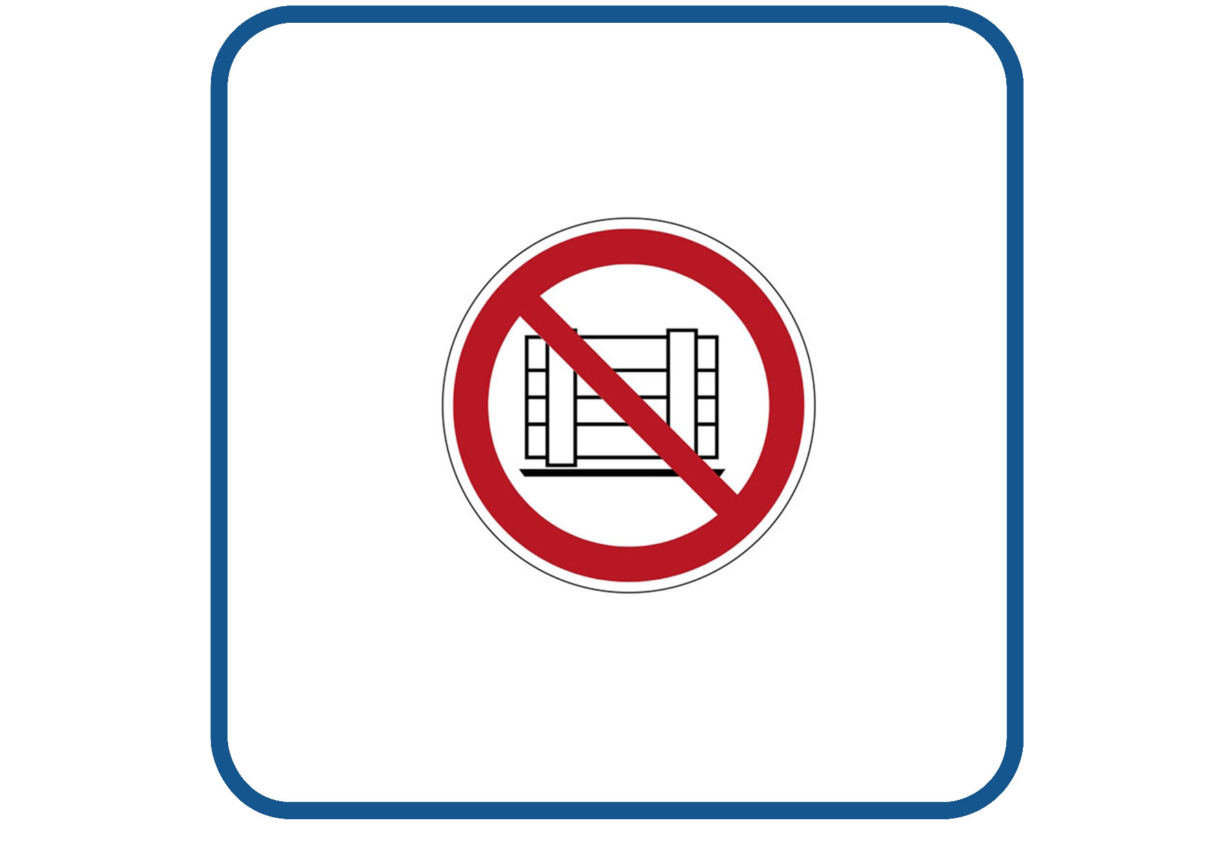 Goederen plaatsen verboden sticker