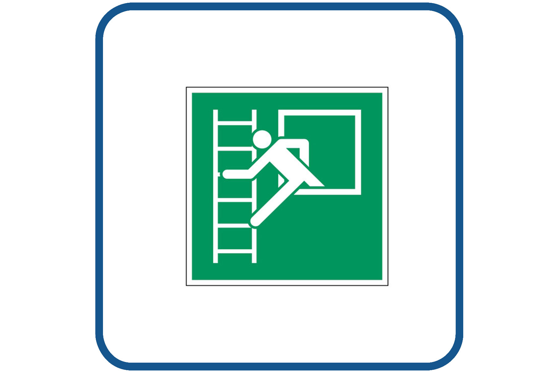 Nooduitgang met ladder sticker