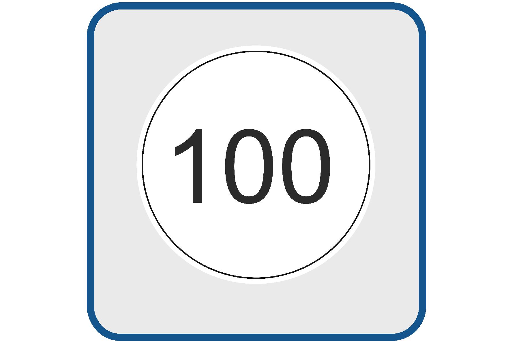100 KM snelheidssticker