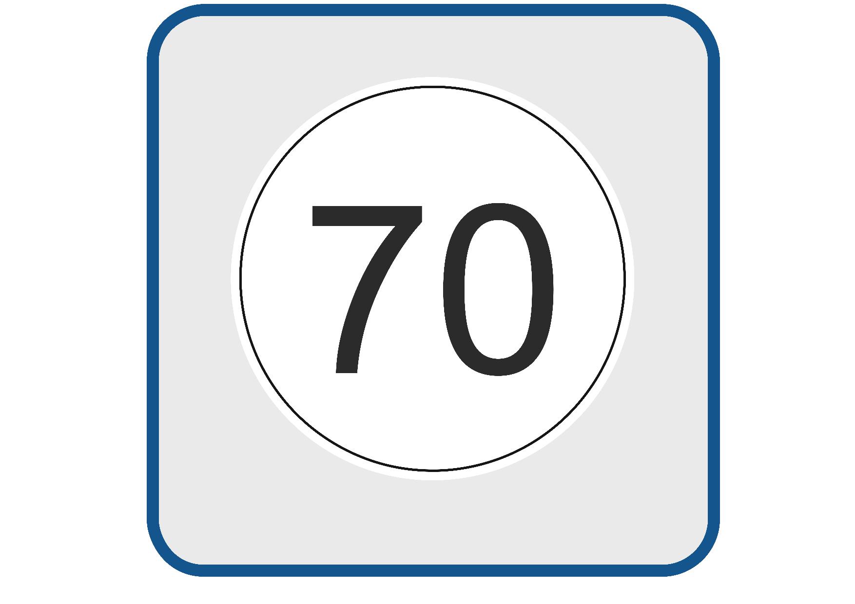 70 KM snelheidssticker