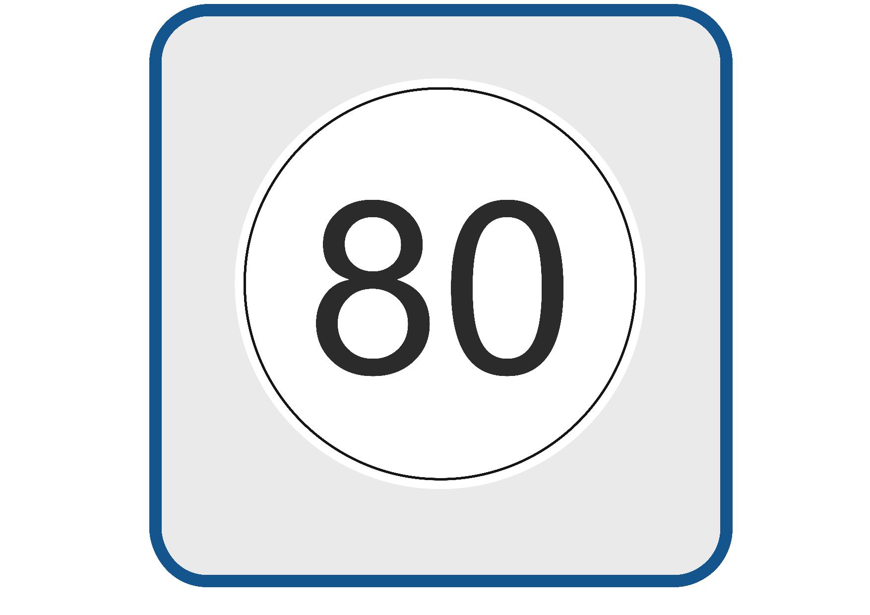 80 KM snelheidssticker