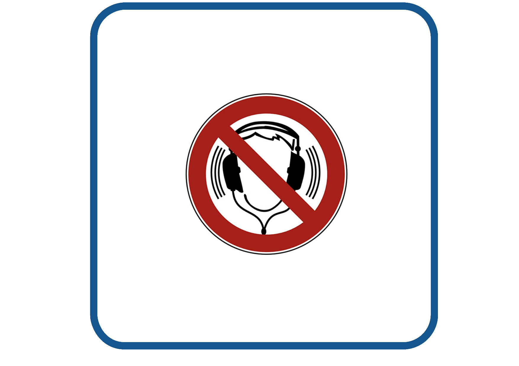 Hoofdtelefoon met muziek verboden sticker