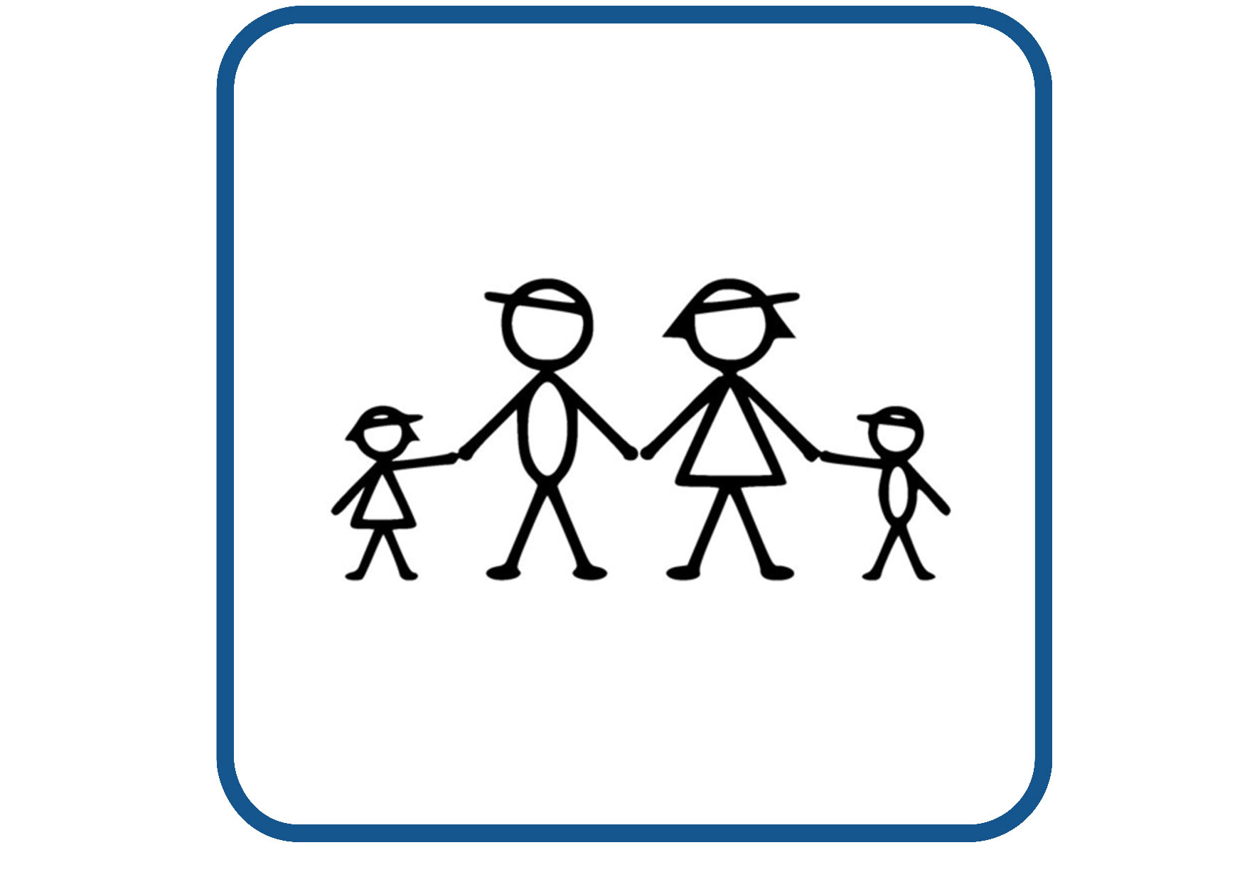 Happy family stick design 4 sticker