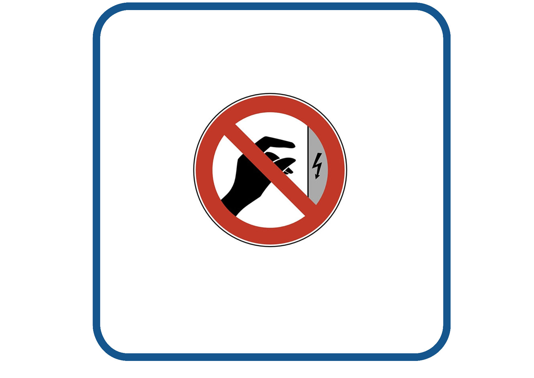 Aanraken verboden, oppervlak onder spanning sticker