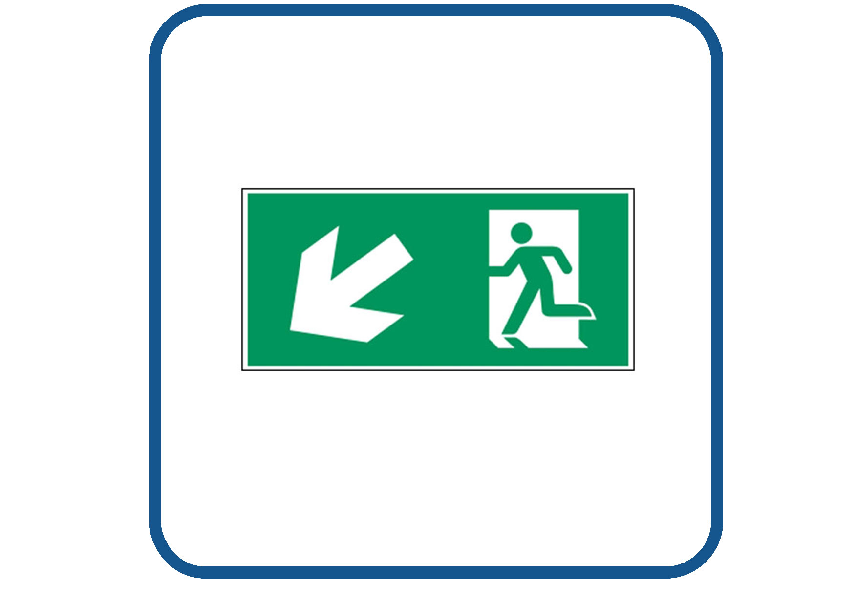 Vluchtweg links naar beneden sticker
