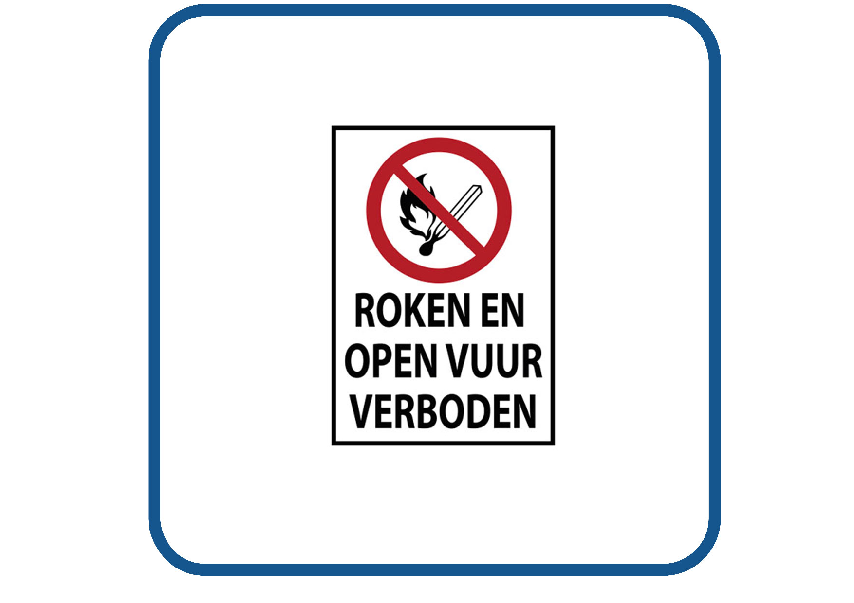Roken en open vuur verboden sticker