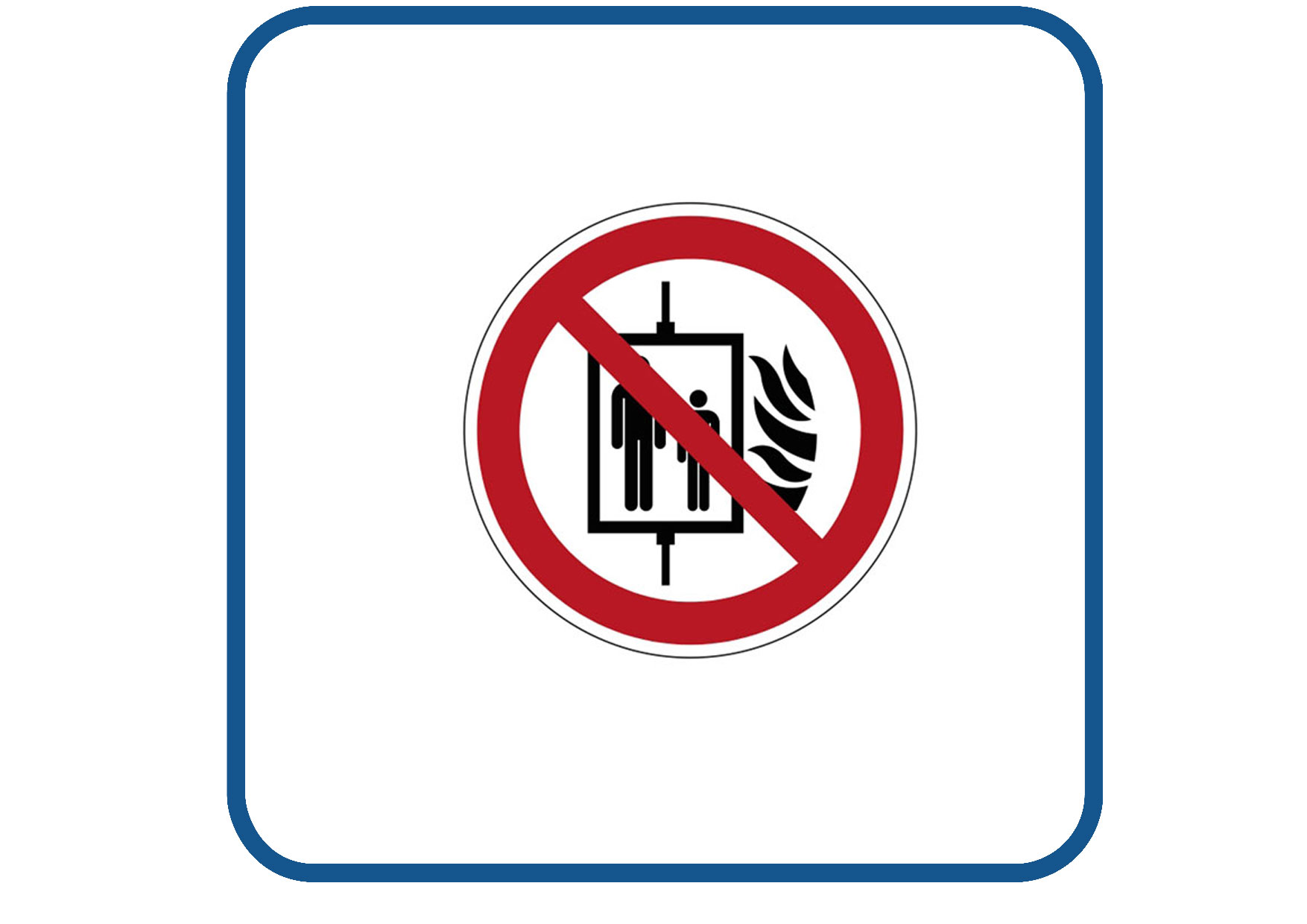 Bij brand lift niet gebruiken sticker