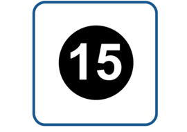 Ronde sticker met nummer 15
