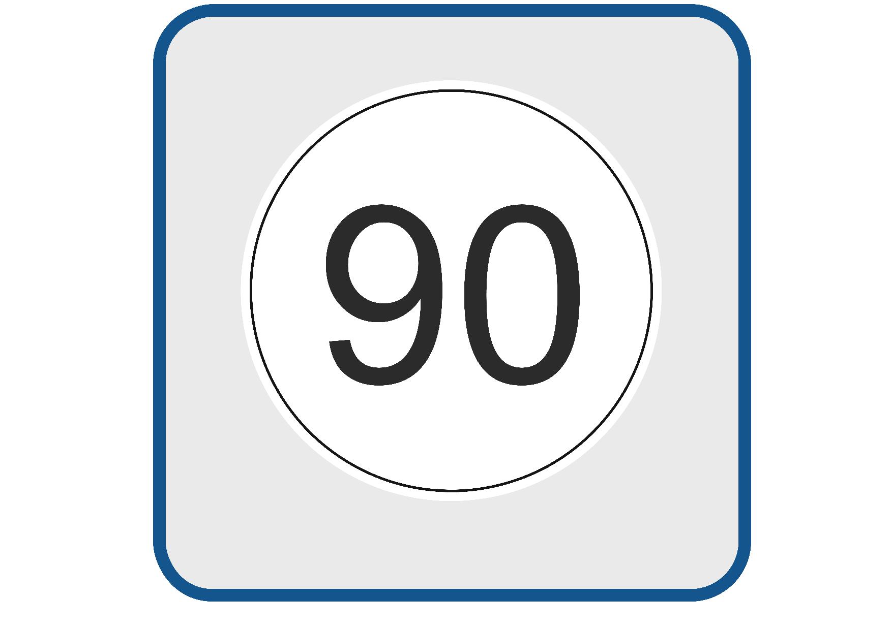 90 KM snelheidssticker